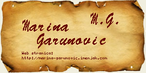Marina Garunović vizit kartica